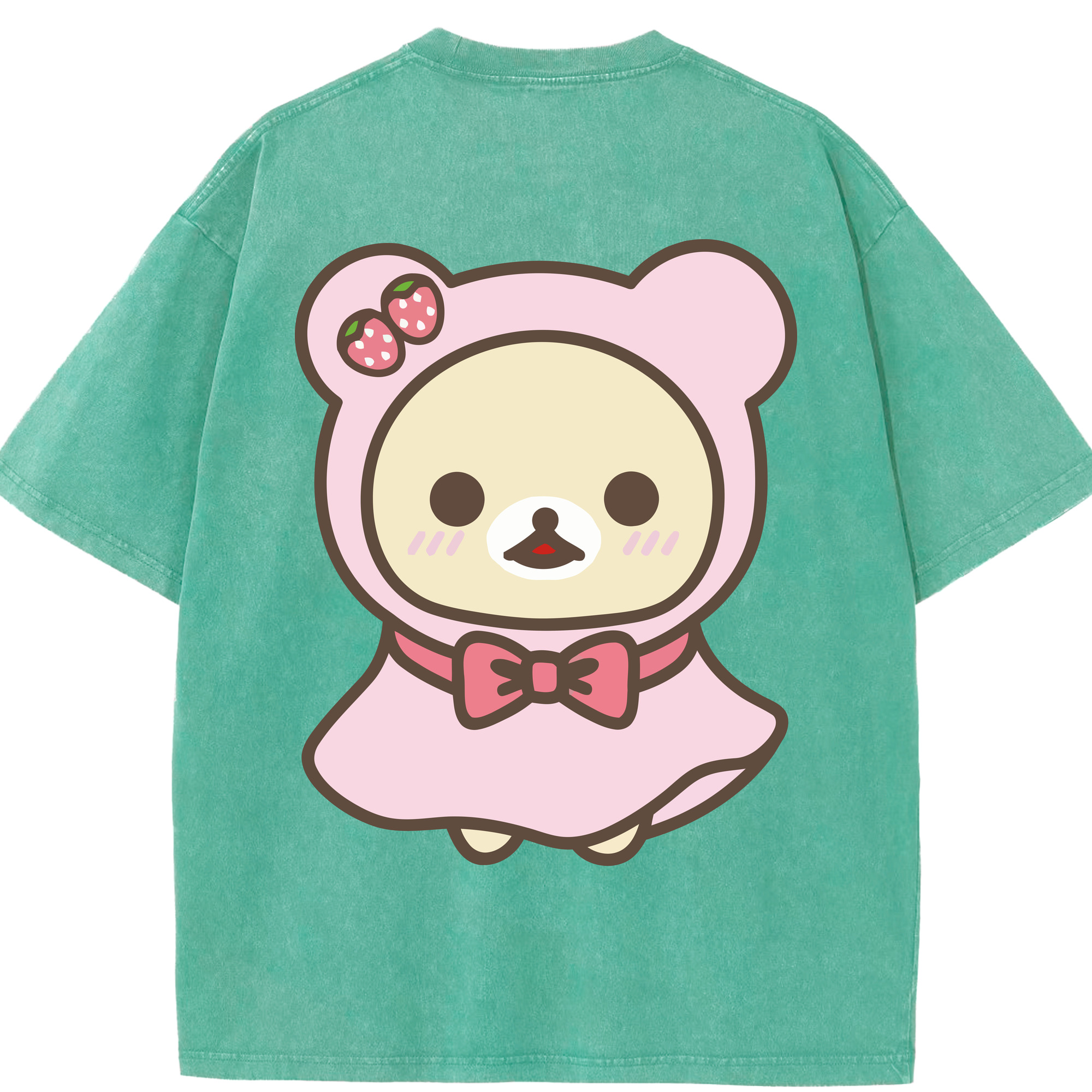 （画像用） リラックマ リラックマ キイロイトリ Rilakkuma Korilakkuma Kiiroitori 綿100% ヴィンテージ風 半袖Tシャツ（背面プリント）